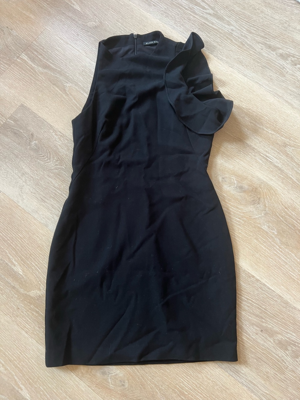 Black Halo Black One-Shoulder Ruffle Tunic